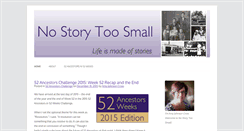 Desktop Screenshot of nostorytoosmall.com