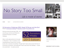 Tablet Screenshot of nostorytoosmall.com